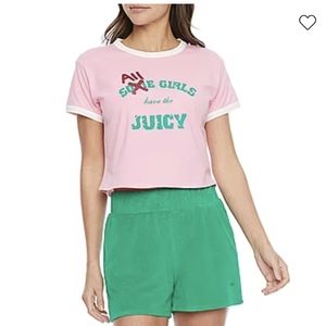 Juicy By Juicy Couture Ringer Womens Crew Neck Short Sleeve T-Shirt